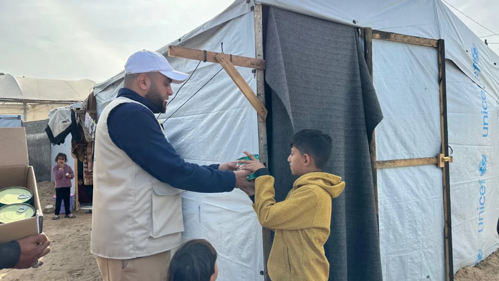 Distribution humanitaire viande Palestine