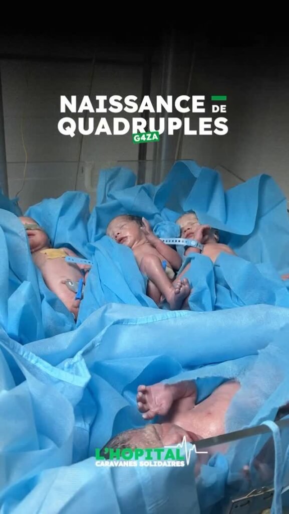 naissance quadruplés nourisson service de maternité en palestine hôpital caravanes solidaires