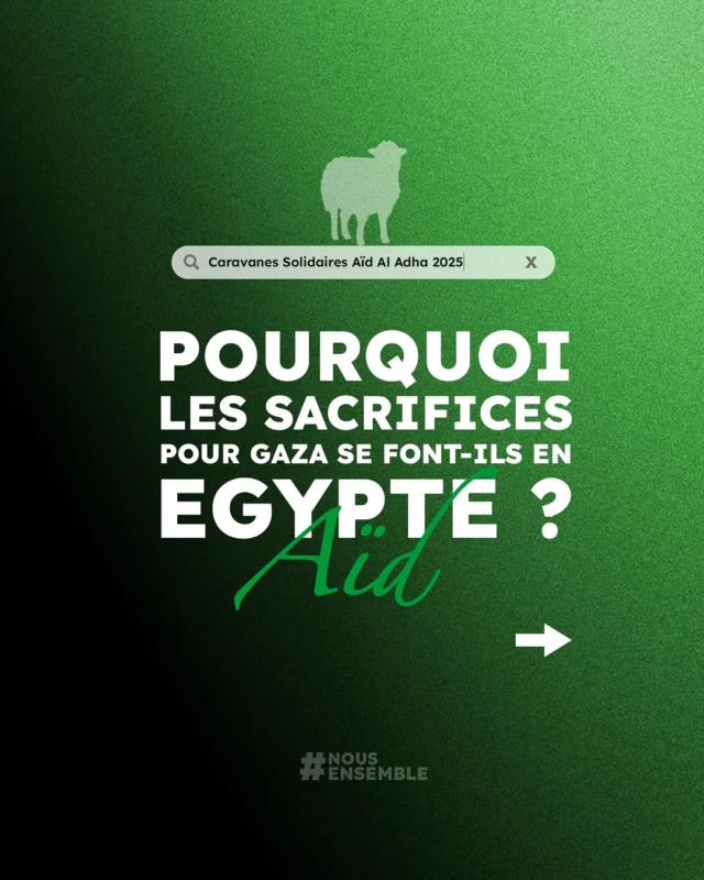 Vos sacrifices pour G@za !

Comme l’an dernier, les sacrifices de l’Aïd auront lieu en Égypte.
🚫 Le blocus empêche l’entrée de bétail vivant à G@za.
🐑 Les rares animaux présents doivent être préservés pour la reproduction, afin de ne pas aggraver la crise alimentaire. La viande sera mise en conserve en Égypte, puis envoyée à G@za dès que possible.

🎁 Offrir un sacrifice, c’est prolonger la tradition prophétique et répondre à un besoin vital.

🕌 « Le Prophète ﷺ a dit : Aucune œuvre des fils d’Adam durant les jours du sacrifice n’est plus aimée d’Allah que l’immolation de l’animal. » (Tirmidhi)

🔗 Lien en bio ou sur caravanes-solidaires.org

#SacrificeSolidaire #CaravanesSolidaires  #AïdAlAdha #Qurbani #nousensemble