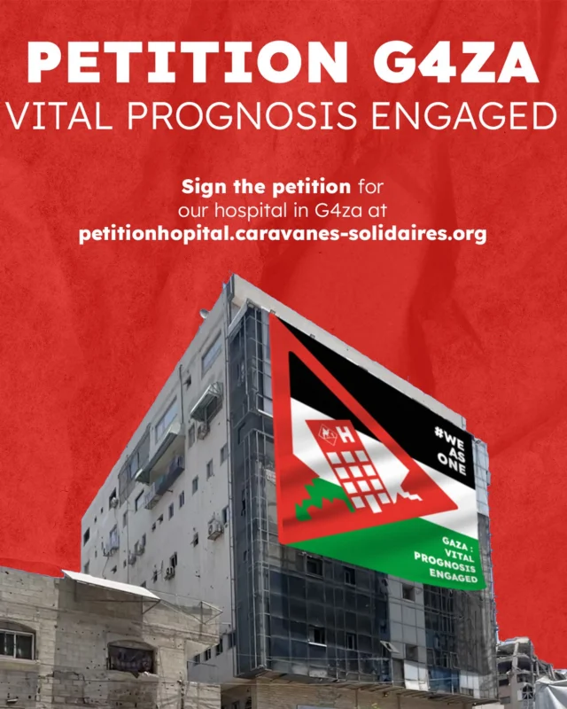 🚨 The Caravanes Solidaires Hospital in Gaza is in danger.
Every day, the bombings claim new victims.Our hospital continues to provide care in the heart of chaos, but the situation is becoming increasingly critical. 
To protect our healthcare workers and patients, we have launched an international petition:
✅ Recognize the hospital as a protected zone under international law
✅ Obtain a safe humanitarian corridor
📢 Every signature counts. Your support can save lives!
➡️ Sign the petition and share widely to make Gaza’s voice heard. ✊
Link in bio ! 
#HumanitarianEmergency #Solidarity #Petition #InternationalLaw #CaravanesSolidaires #ProtectHospitals #TogetherWeStand