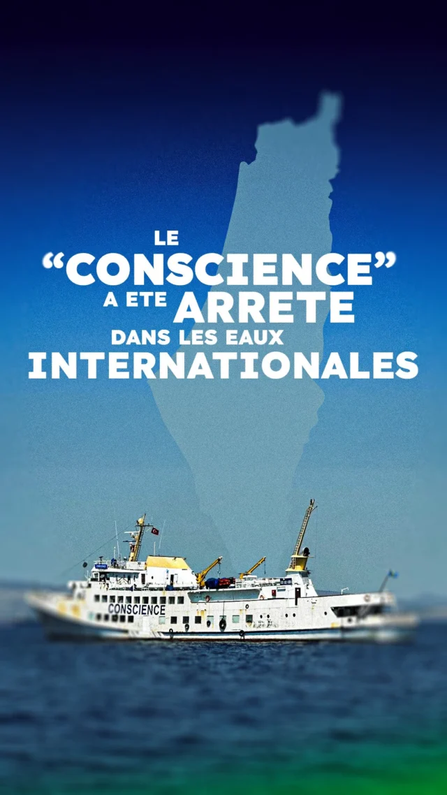 ‼️ Aux alentours de 5h du matin, les bateaux Conscience et Freedom Flotilla ont été interceptés dans les eaux internationales.
Nous tenons à féliciter et saluer le courage de chaque volontaire qui a pris la mer pour briser le blocus.
 Vous êtes la preuve vivante que l’humanité existe encore. 🫶🏼
Ne lâchons jamais rien pour G@za.
 #NousEnsemble ✊🏼🟢