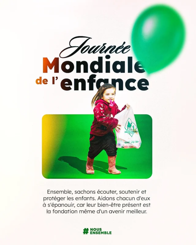 Chaque enfant mérite de grandir avec des rêves plein la tête et les moyens de les réaliser. En cette Journée mondiale de l’enfance, nous réaffirmons notre promesse: construire un monde où leurs droits ne sont pas une option, mais une réalité. Pour eux, pour demain.
#CaravanesSolidaires #nousensemble